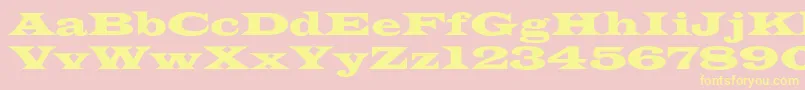 Fonte Azlatinwidec – fontes amarelas em um fundo rosa