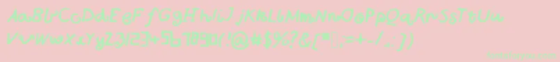 Bigcurls Font – Green Fonts on Pink Background