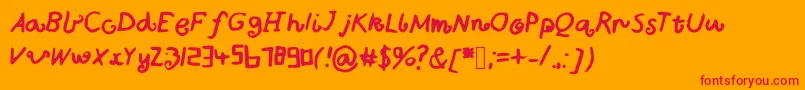 Bigcurls Font – Red Fonts on Orange Background