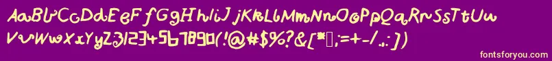 Bigcurls Font – Yellow Fonts on Purple Background