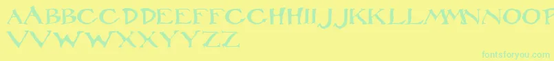 Więcej informacji o czcionce RackhamRegular Czcionka RackhamRegular – zielone czcionki na żółtym tle