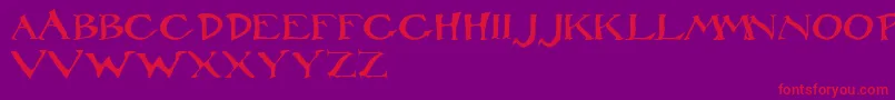 RackhamRegular-Schriftart – Rote Schriften auf violettem Hintergrund