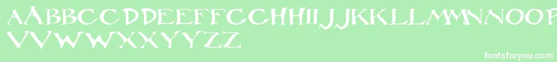 フォントRackhamRegular – 緑の背景に白い文字