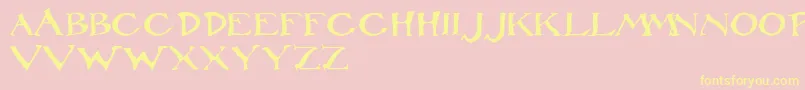 Czcionka RackhamRegular – żółte czcionki na różowym tle