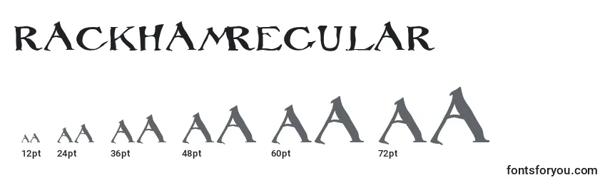 Размеры шрифта RackhamRegular