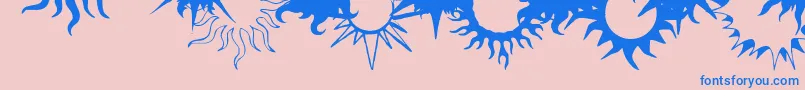FlamingStars26Splatters Font – Blue Fonts on Pink Background