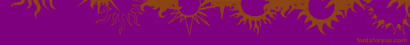 フォントFlamingStars26Splatters – 紫色の背景に茶色のフォント