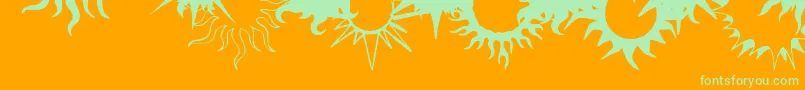 Czcionka FlamingStars26Splatters – zielone czcionki na pomarańczowym tle