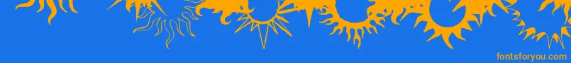 Czcionka FlamingStars26Splatters – pomarańczowe czcionki na niebieskim tle