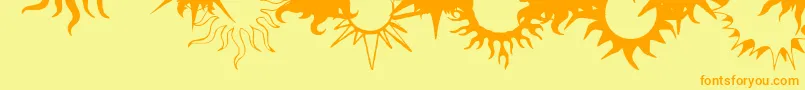 Czcionka FlamingStars26Splatters – pomarańczowe czcionki na żółtym tle
