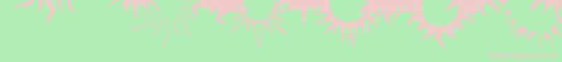 FlamingStars26Splatters-fontti – vaaleanpunaiset fontit vihreällä taustalla