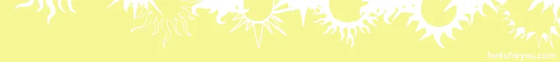 Czcionka FlamingStars26Splatters – białe czcionki na żółtym tle
