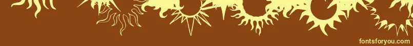 Czcionka FlamingStars26Splatters – żółte czcionki na brązowym tle