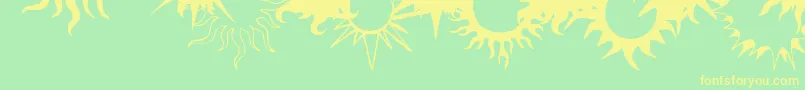 Czcionka FlamingStars26Splatters – żółte czcionki na zielonym tle