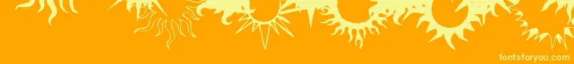 Czcionka FlamingStars26Splatters – żółte czcionki na pomarańczowym tle