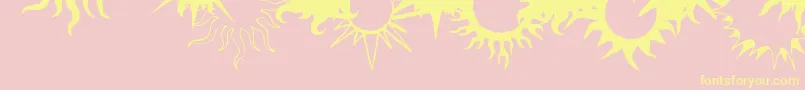 Czcionka FlamingStars26Splatters – żółte czcionki na różowym tle