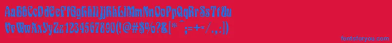 Siegfried Font – Blue Fonts on Red Background