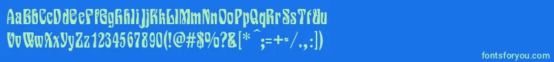 Siegfried Font – Green Fonts on Blue Background