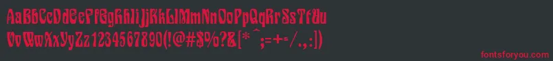 Siegfried-Schriftart – Rote Schriften auf schwarzem Hintergrund