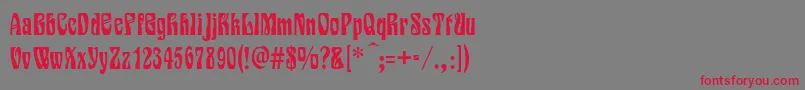 Siegfried-Schriftart – Rote Schriften auf grauem Hintergrund