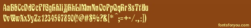Siegfried Font – Yellow Fonts on Brown Background