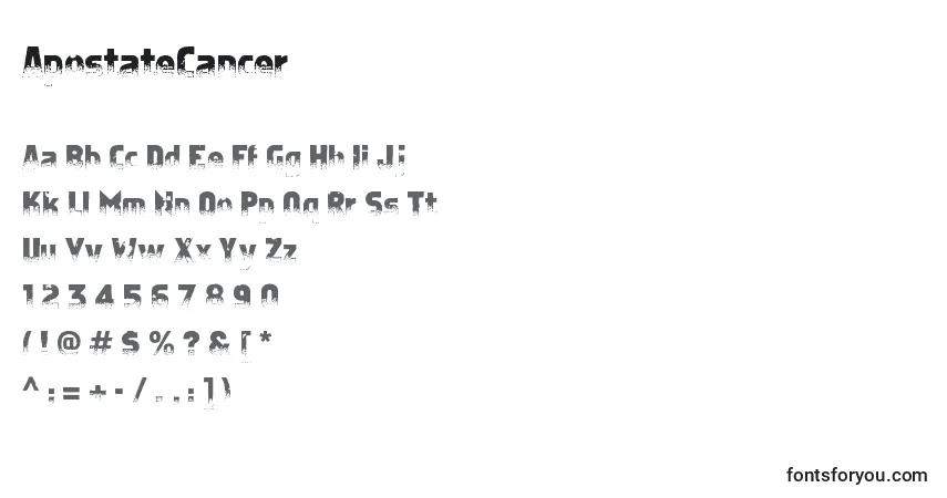 Шрифт ApostateCancer – алфавит, цифры, специальные символы