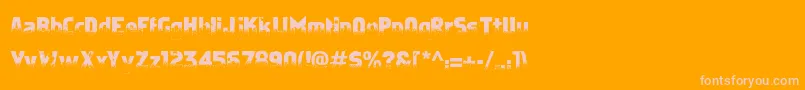 ApostateCancer-Schriftart – Rosa Schriften auf orangefarbenem Hintergrund