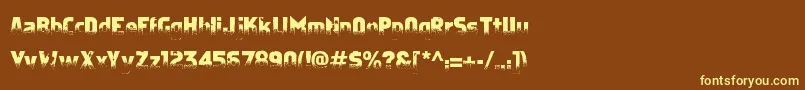 ApostateCancer-fontti – keltaiset fontit ruskealla taustalla