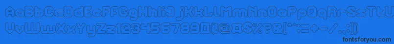 TheBrainHollow Font – Black Fonts on Blue Background