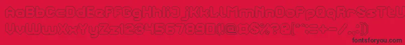 TheBrainHollow Font – Black Fonts on Red Background