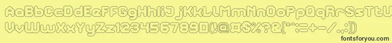 TheBrainHollow Font – Black Fonts on Yellow Background