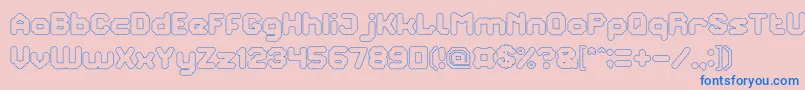 TheBrainHollow Font – Blue Fonts on Pink Background