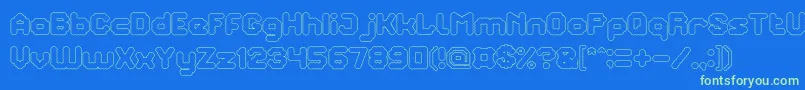 TheBrainHollow Font – Green Fonts on Blue Background