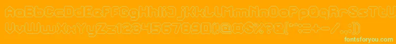 TheBrainHollow Font – Green Fonts on Orange Background