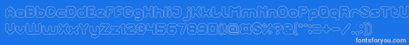TheBrainHollow Font – Pink Fonts on Blue Background