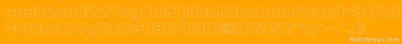 TheBrainHollow Font – Pink Fonts on Orange Background