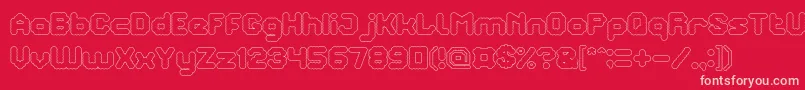 TheBrainHollow Font – Pink Fonts on Red Background