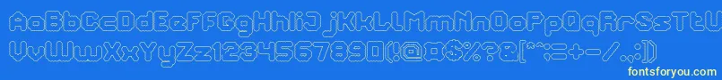 TheBrainHollow Font – Yellow Fonts on Blue Background