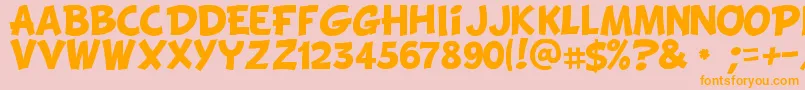 BdCartoonShout Font – Orange Fonts on Pink Background