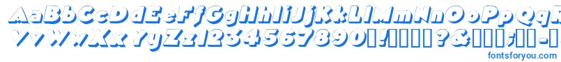 TricorneoutlinesskItalic Font – Blue Fonts on White Background