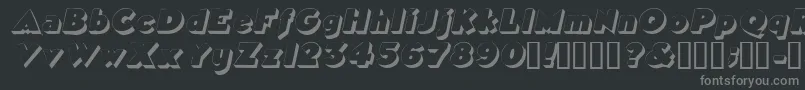 フォントTricorneoutlinesskItalic – 黒い背景に灰色の文字