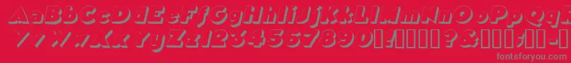 Fonte TricorneoutlinesskItalic – fontes cinzas em um fundo vermelho