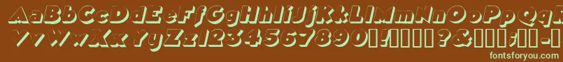 Czcionka TricorneoutlinesskItalic – zielone czcionki na brązowym tle