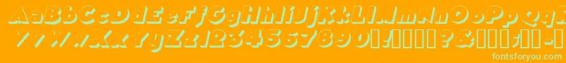 TricorneoutlinesskItalic Font – Green Fonts on Orange Background