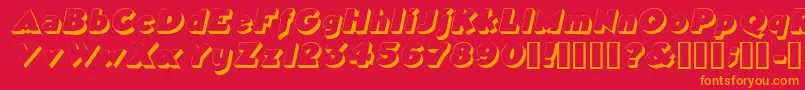 フォントTricorneoutlinesskItalic – 赤い背景にオレンジの文字