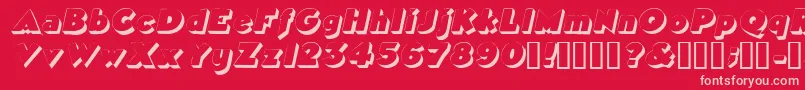 TricorneoutlinesskItalic Font – Pink Fonts on Red Background