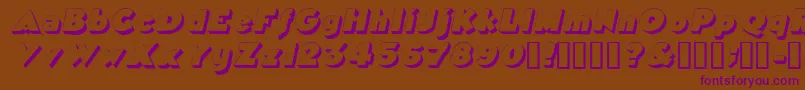 TricorneoutlinesskItalic Font – Purple Fonts on Brown Background