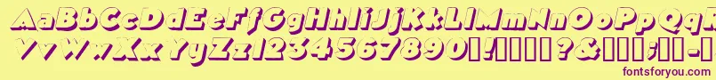 TricorneoutlinesskItalic Font – Purple Fonts on Yellow Background