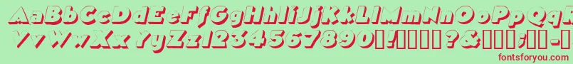 TricorneoutlinesskItalic Font – Red Fonts on Green Background