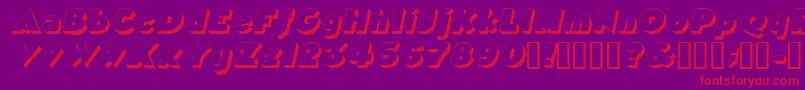 フォントTricorneoutlinesskItalic – 紫の背景に赤い文字